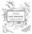 save the date - floral shabby chic card vector image vector image