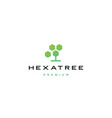 hexagon tree hexatree logo icon vector image