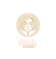 logo design template in trendy linear style vector image
