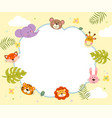 template with cartoon cute wild animals vector image