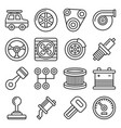 automotive car service icons set on white vector image vector image
