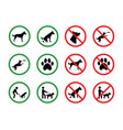 dog forbidden signs dogs permission vector image