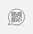 qr code in speech bubble outline icon vector image