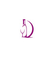 wine bottle glass logo vector image
