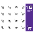 black shopping cart icons set vector image vector image