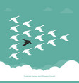 flock of a duck flying in the sky teamwork vector image vector image