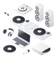set of dj mix devices isolated on white background vector image