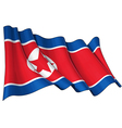 north korea flag vector image vector image