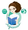 woman with aquarius zodiac sign vector image