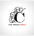 capital letter c decorated with vegetable vector image