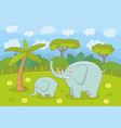 elephant family vector image