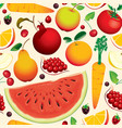 seamless pattern with various fruits and berries vector image