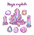set of magical crystals jeweler vector image
