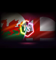 wales versus england game template 3d with neon vector image
