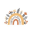 cute rainbow in boho style vector image vector image