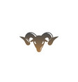 furious brown ram bighorn head logo vector image vector image