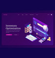 inventory optimization in warehouse vector image
