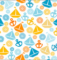 cartoon seamless pattern with sail boats anchors vector image
