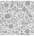 india culture hand drawn doodles seamless pattern vector image vector image