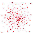 red and pink scatter paper hearts confetti vector image vector image