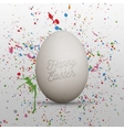 easter realistic white egg with greeting text vector image vector image