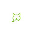 creative pet cat head bubble chat logo vector image vector image
