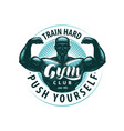 gym club logo or label sports vector image vector image