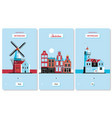 welcome to netherlands greeting souvenir cards vector image