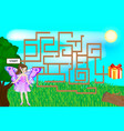 colorful maze game with fairy vector image
