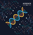 science day greeting card of dna strand vector image