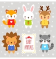 set of cartoon animals vector image vector image