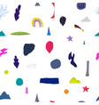 universe rainbow tree planet star seamless pattern vector image