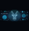 card with astrology capricorn neon zodiac sign vector image vector image