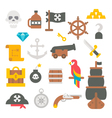 flat design pirate items vector image