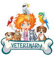 friendly veterinarian with pet animal vector image