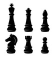 set chess figures in engraving style design vector image