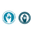 dermatologically tested - human hand with cross vector image