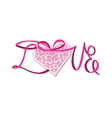 lace heart on satin ribbon vector image