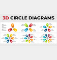 3d perspective infographics pack round vector image vector image