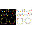 christmas lights big set round and square empty vector image vector image
