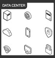 data center outline isometric icons vector image