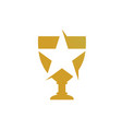 gold trophy logo vector image vector image