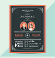 modern vintage wedding invitation card vector image vector image