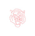 one line tiger head design silhouette hand drawn vector image vector image