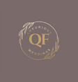 qf initials letter wedding monogram logos vector image