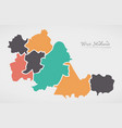 west midlands england map with states and modern vector image
