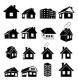 houses icons set vector image