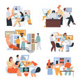 people working on project together team work vector image
