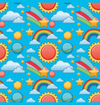 rainbow and sun seamless background vector image