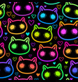 scary cat seamless bright vector image vector image